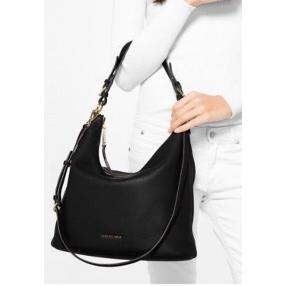 Michael Kors Lupita Large Hobo Pebble Leather Bag